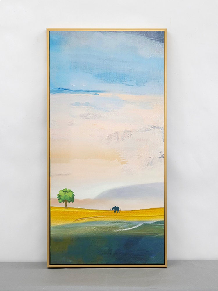 Abstract Landscape Wall Art, Large Landscape Oil Paintings on Canvas Original, Modern Abstract Bedroom Wall Decor