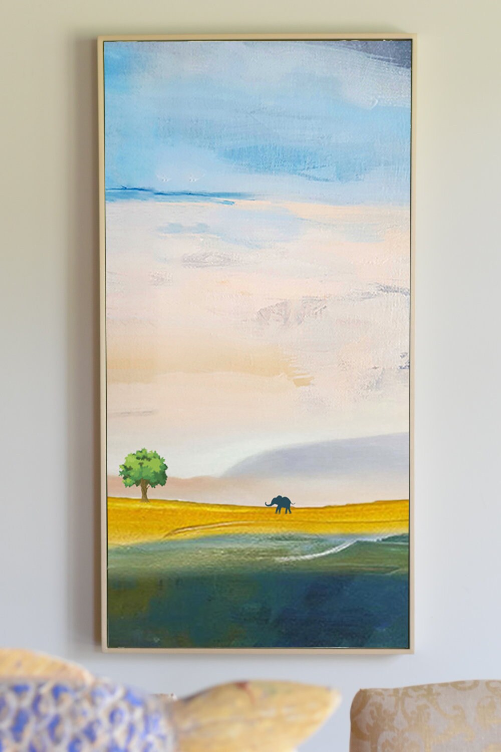 Abstract Landscape Wall Art, Large Landscape Oil Paintings on Canvas Original, Modern Abstract Bedroom Wall Decor