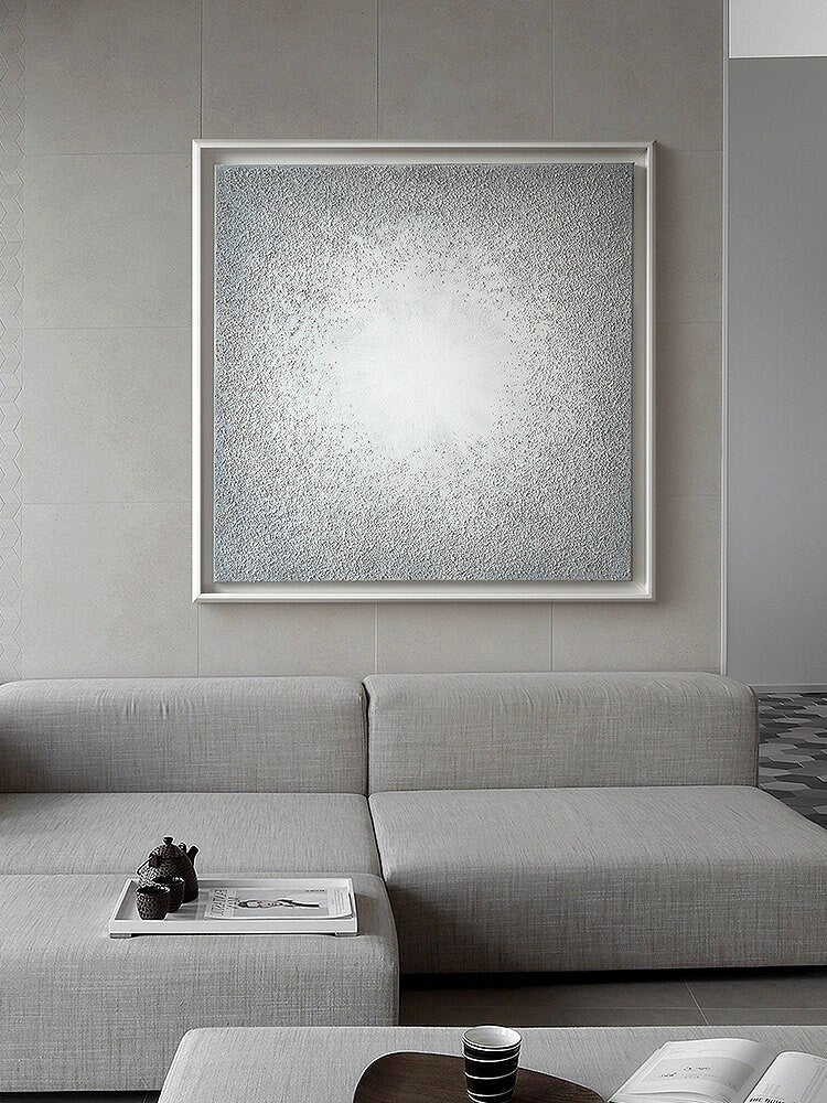 Original Grey Canvas Painting, Textured Painting on Canvas, Square Abstract Wall Art, Art for Living Room Bedroom Home