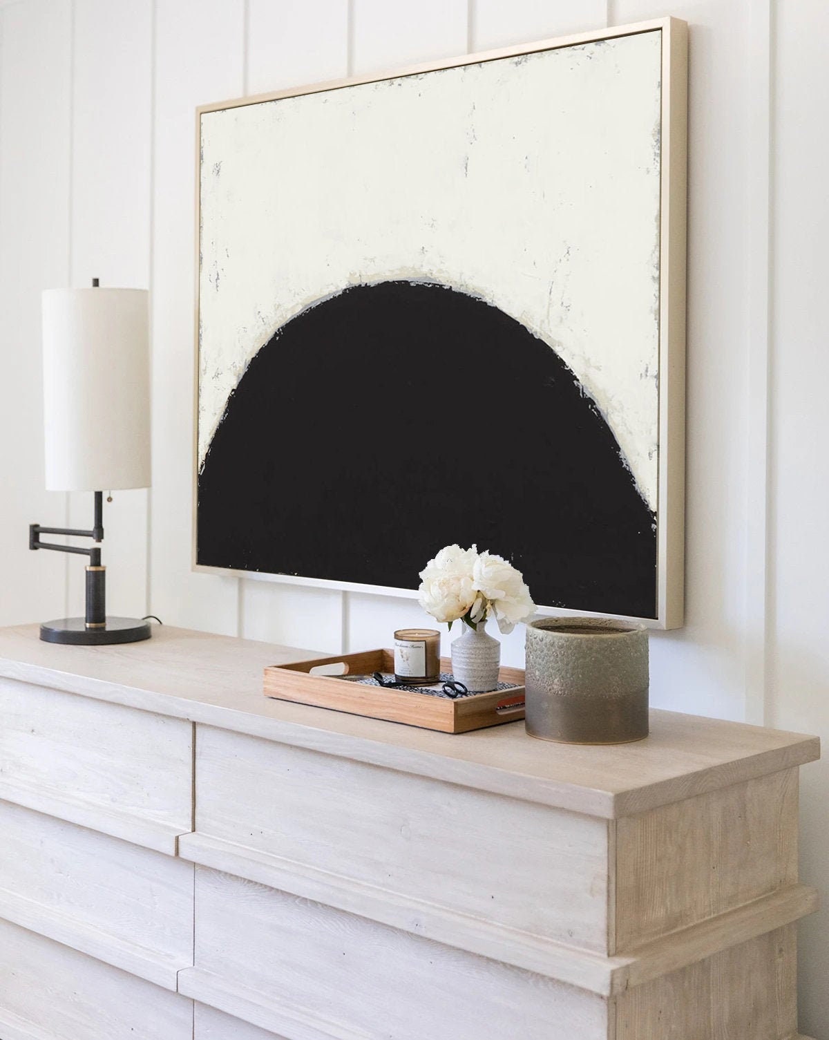 Abstract Canvas Wall Art, Modern Abstract Painting, Blue Canvas Painting Artwork, White Canvas Wall Art for Bedroom
