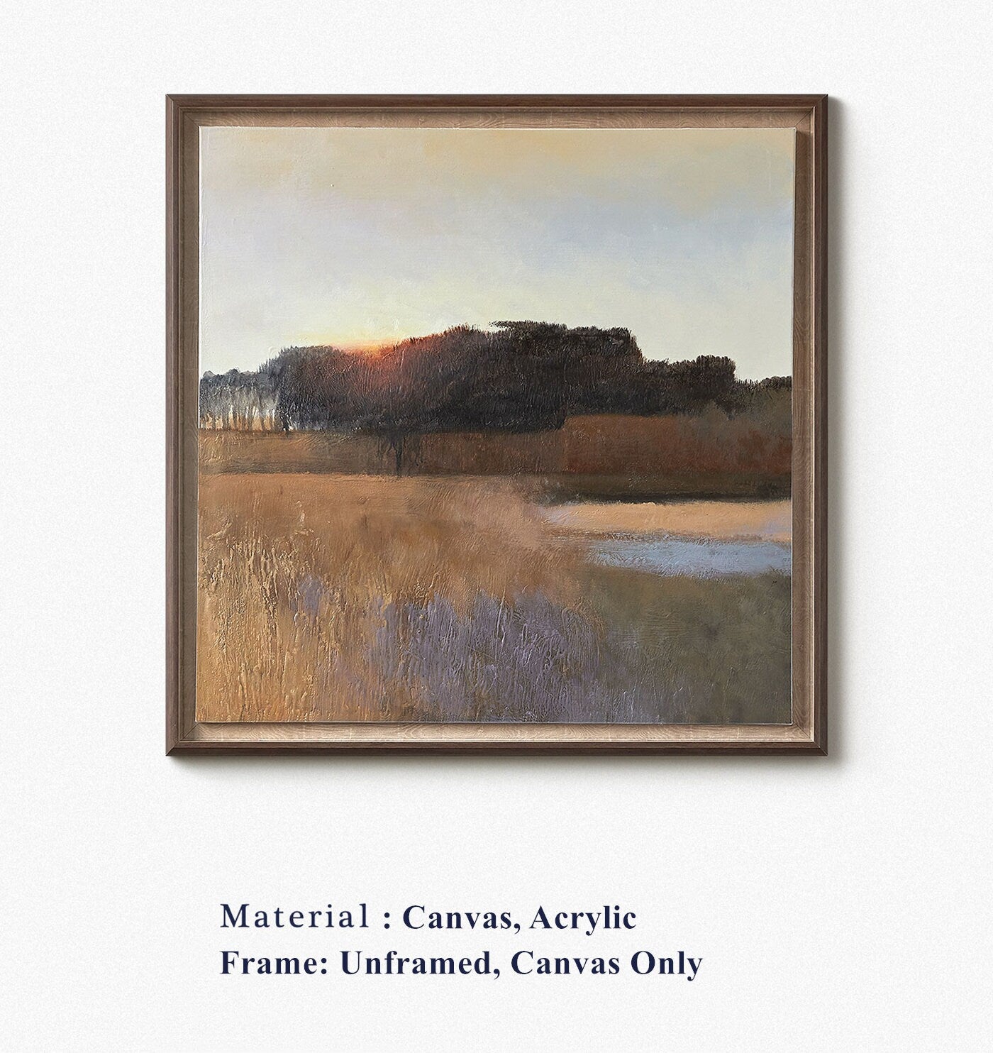 Original Landscape Oil Painting on Canvas, Abstract Landscape Canvas Art, Modern Minimalist Artwork for Bedroom