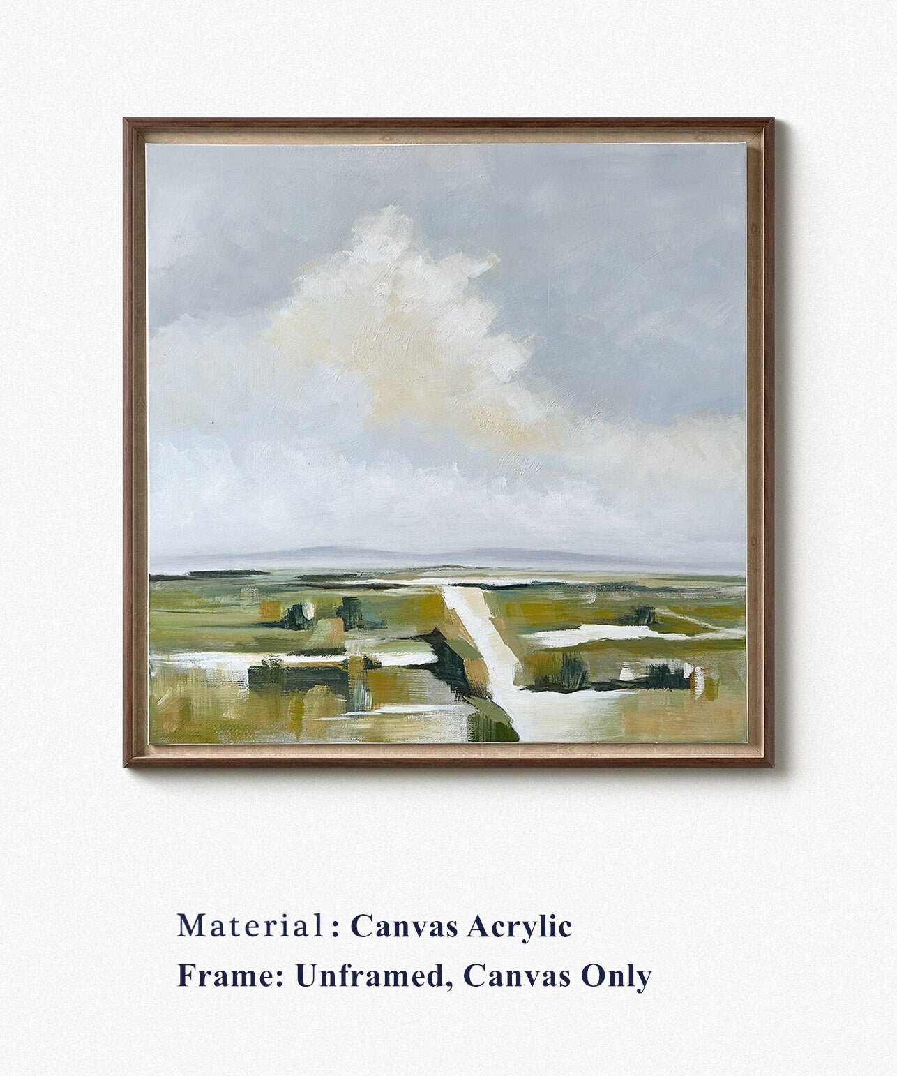 Original Abstract Landscape Oil Painting, Extra Large Landscape Canvas Wall Art, Clouds and Filed Oil Painting on Canvas