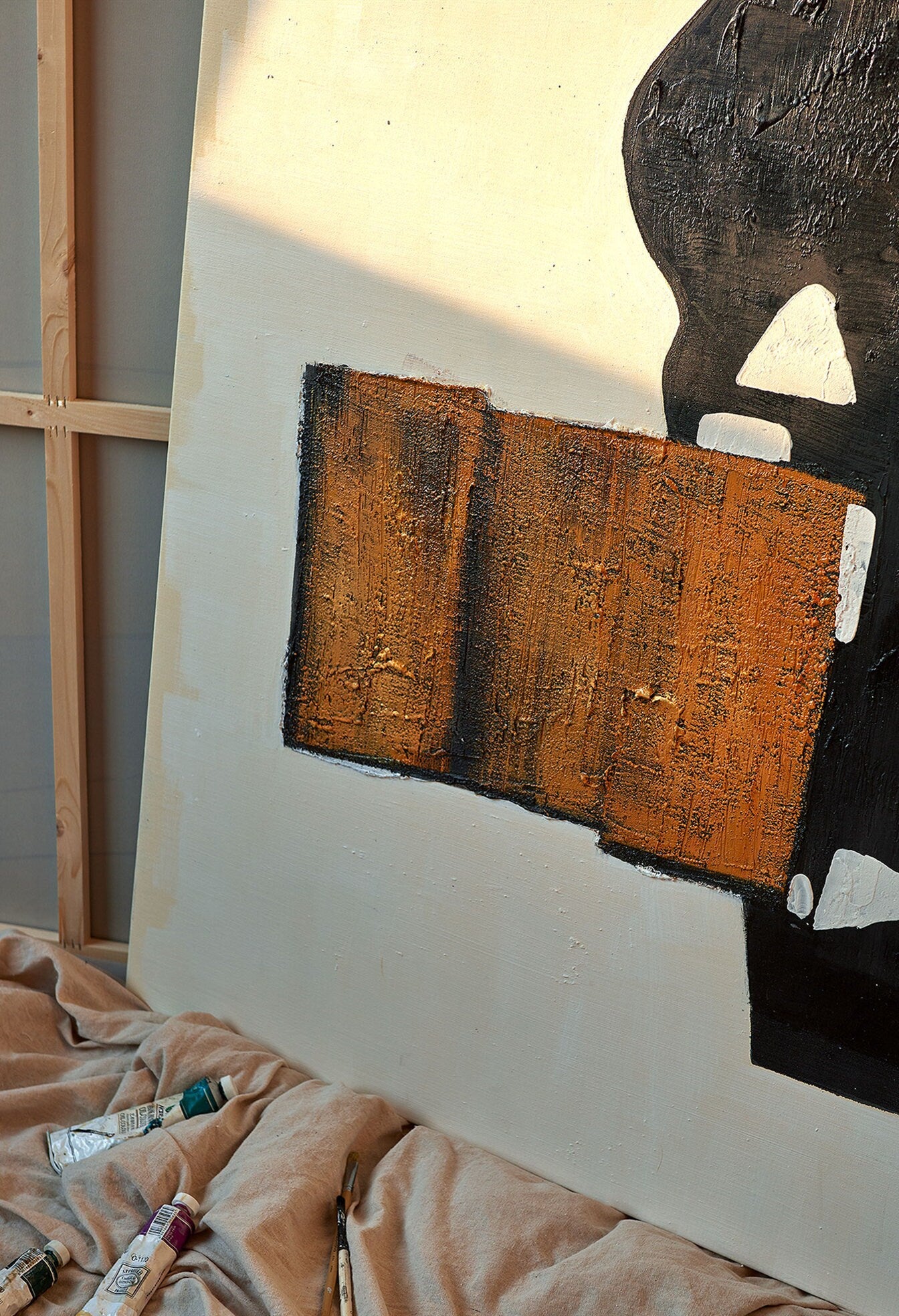 Brown and Black Canvas Wall Art, Abstract Oil Painting on Canvas, Original Textured Acrylic Art