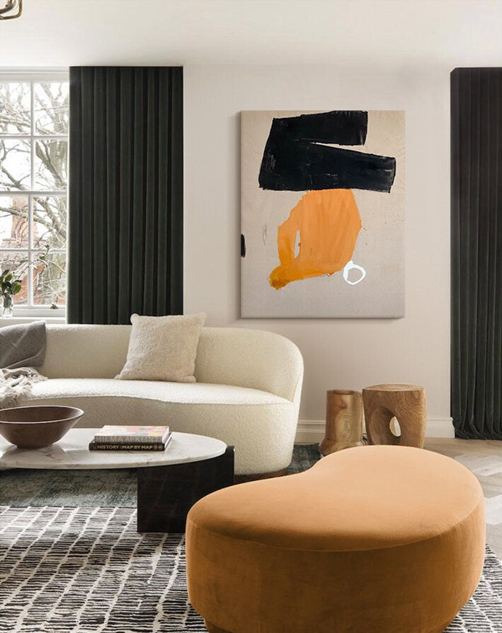 Original Abstract Painting, Minimalist Canvas Wall Art, Modern Acrylic Painting on Canvas, Art for Living Room
