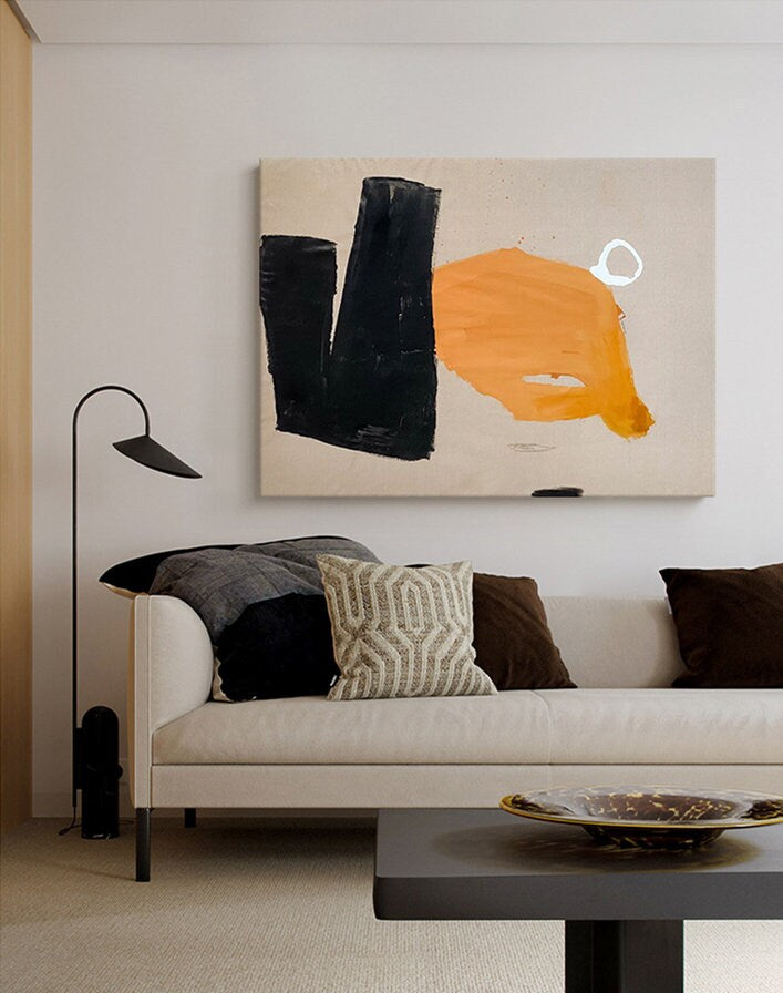 Original Abstract Painting, Minimalist Canvas Wall Art, Modern Acrylic Painting on Canvas, Art for Living Room