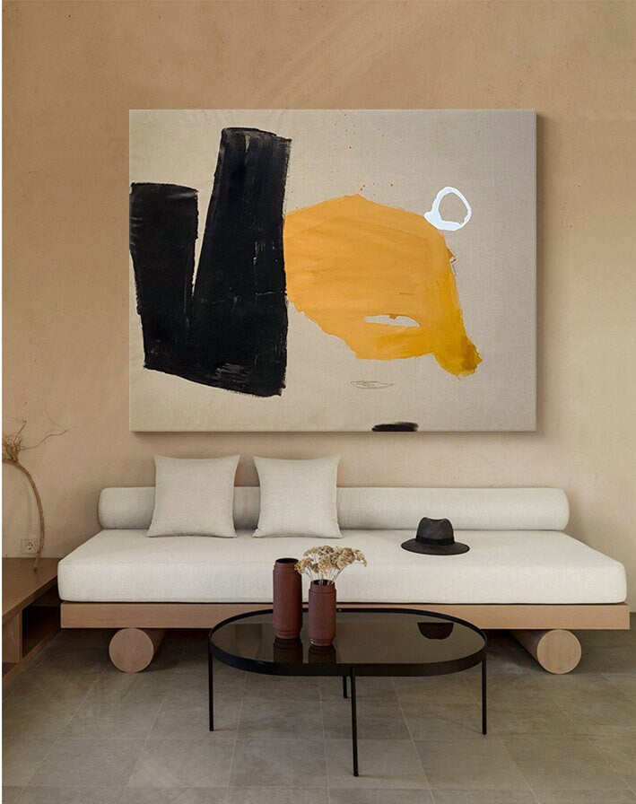 Original Abstract Painting, Minimalist Canvas Wall Art, Modern Acrylic Painting on Canvas, Art for Living Room