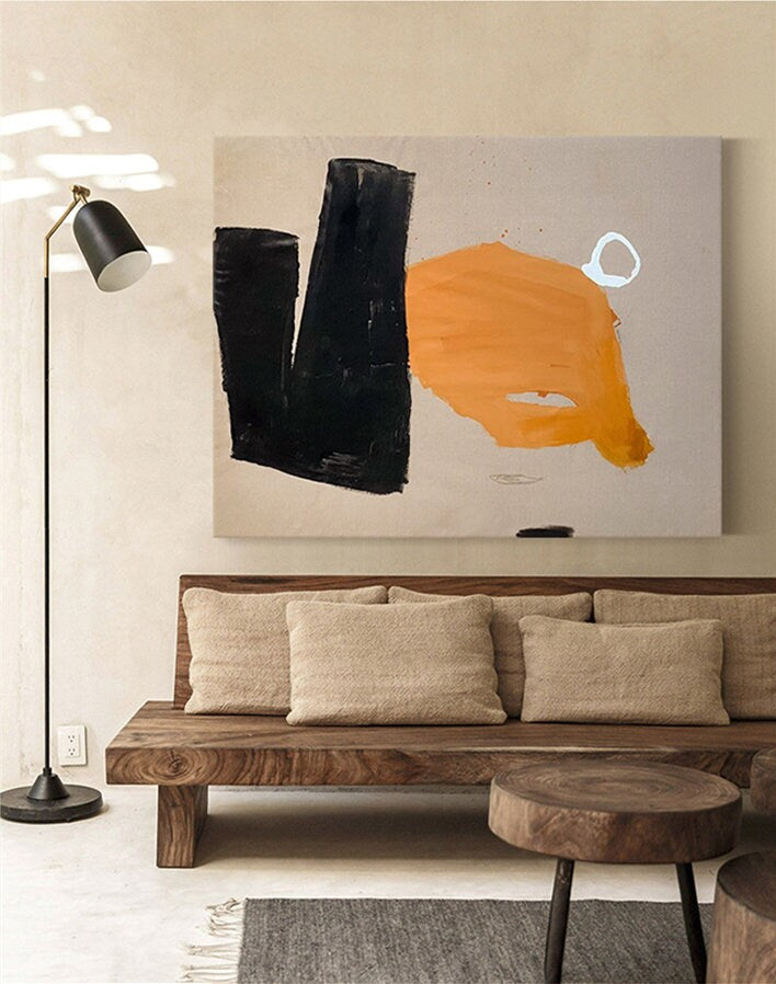 Original Abstract Painting, Minimalist Canvas Wall Art, Modern Acrylic Painting on Canvas, Art for Living Room