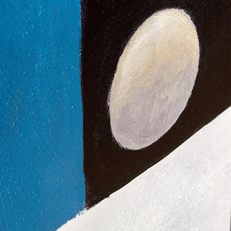 Extra Large Canvas Wall Art, Blue and Black Abstract Oil Painting, Original Acrylic Painting on Canvas, Modern Art for…