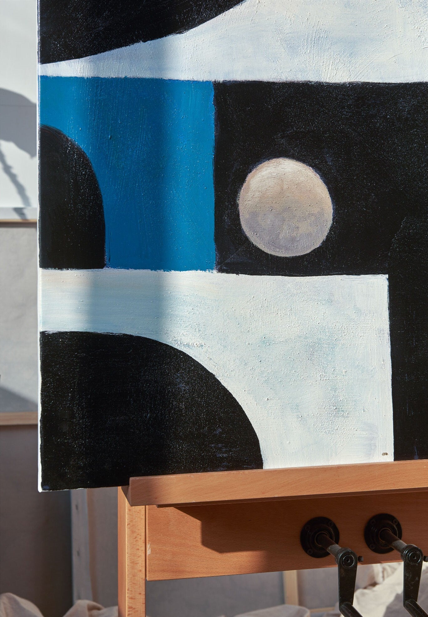 Extra Large Canvas Wall Art, Blue and Black Abstract Oil Painting, Original Acrylic Painting on Canvas, Modern Art for…