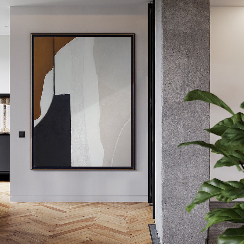 Large Original Abstract Painting, Brown Painting Gray Painting, Minimalist Abstract Painting, Abstract Painting, Large Wall…