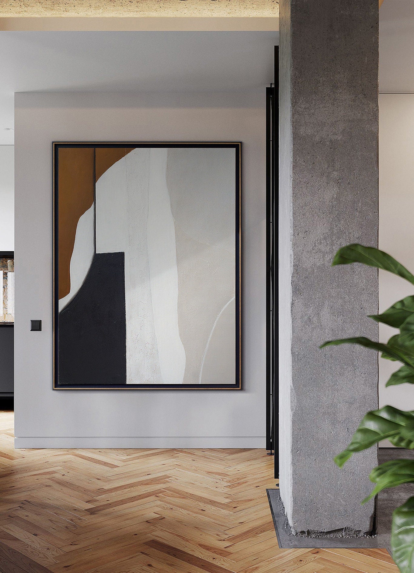 Large Original Abstract Painting, Brown Painting Gray Painting, Minimalist Abstract Painting, Abstract Painting, Large Wall…