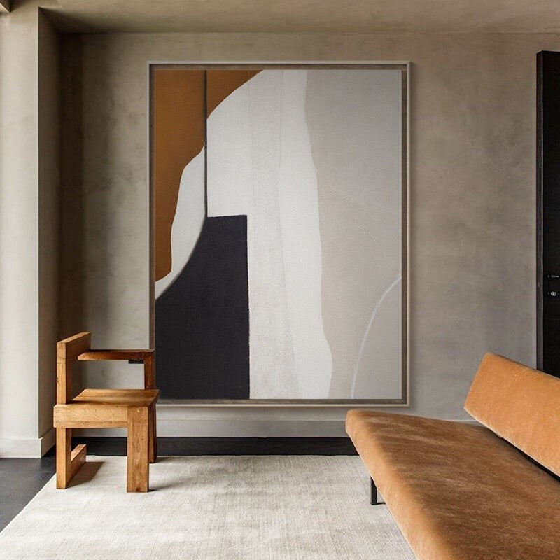 Large Original Abstract Painting, Brown Painting Gray Painting, Minimalist Abstract Painting, Abstract Painting, Large Wall…