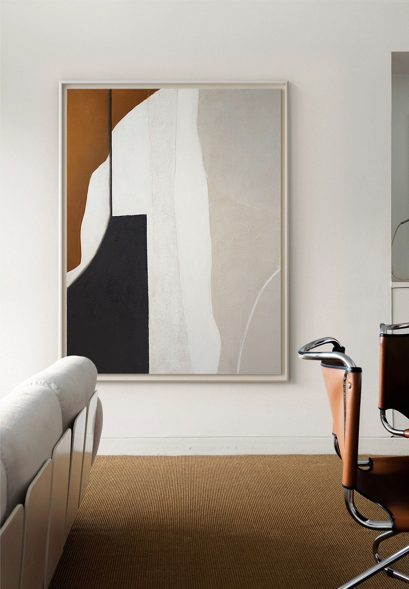Large Original Abstract Painting, Brown Painting Gray Painting, Minimalist Abstract Painting, Abstract Painting, Large Wall…