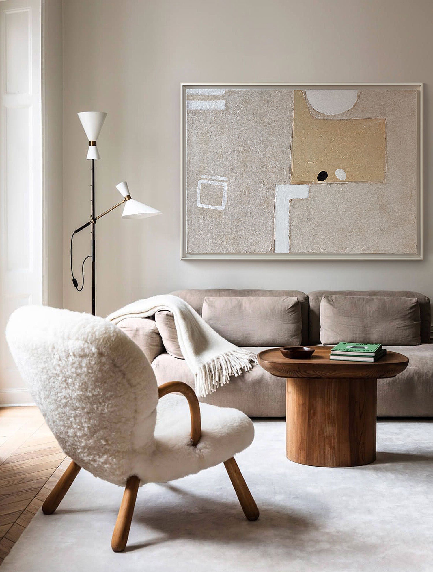 Large Original Abstract Painting, Beige Painting Gray Painting, Minimalist Abstract Painting, Abstract Painting, Large Wall…