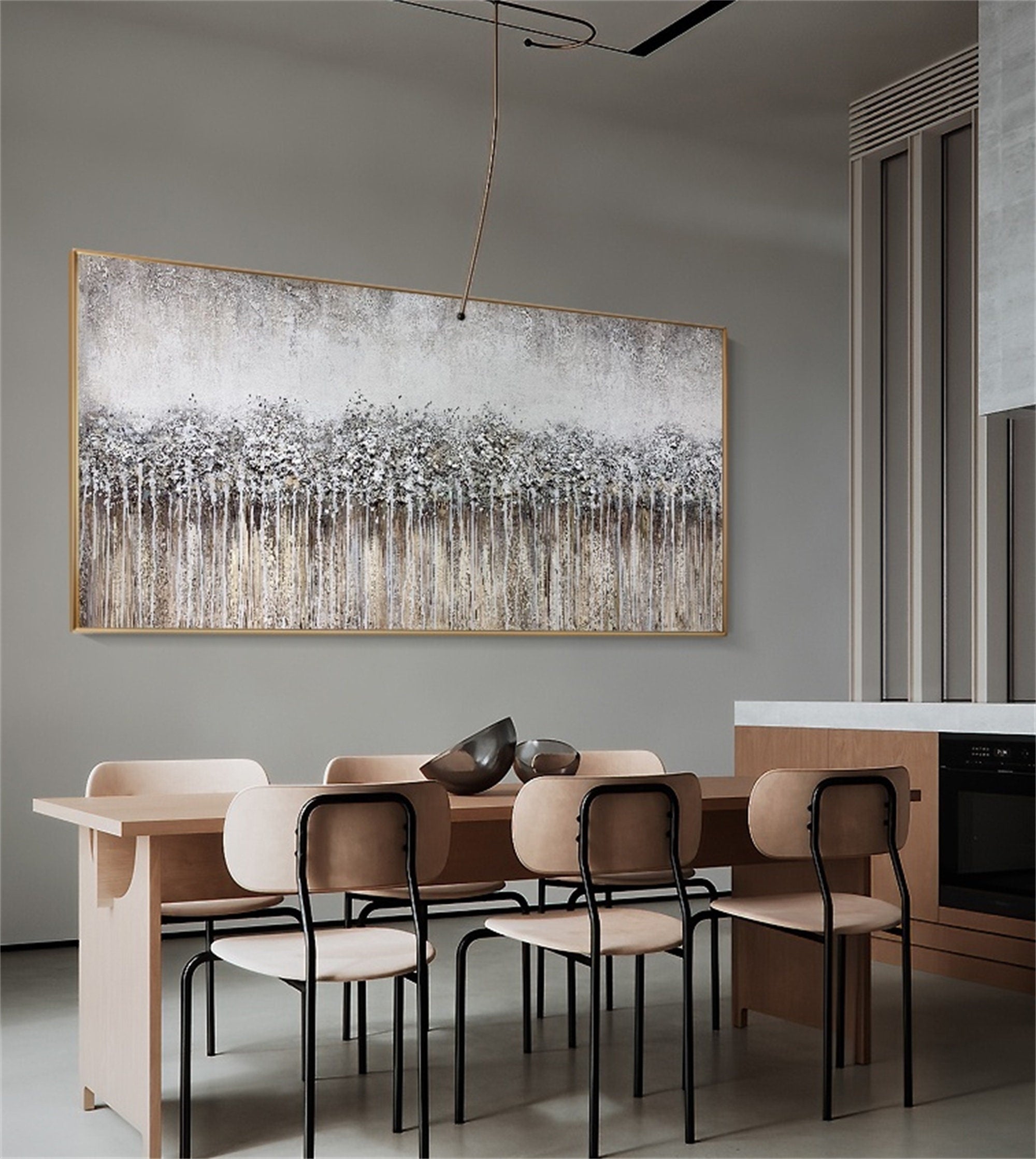 Texture tree, canvas oil painting, abstract tree wall art
