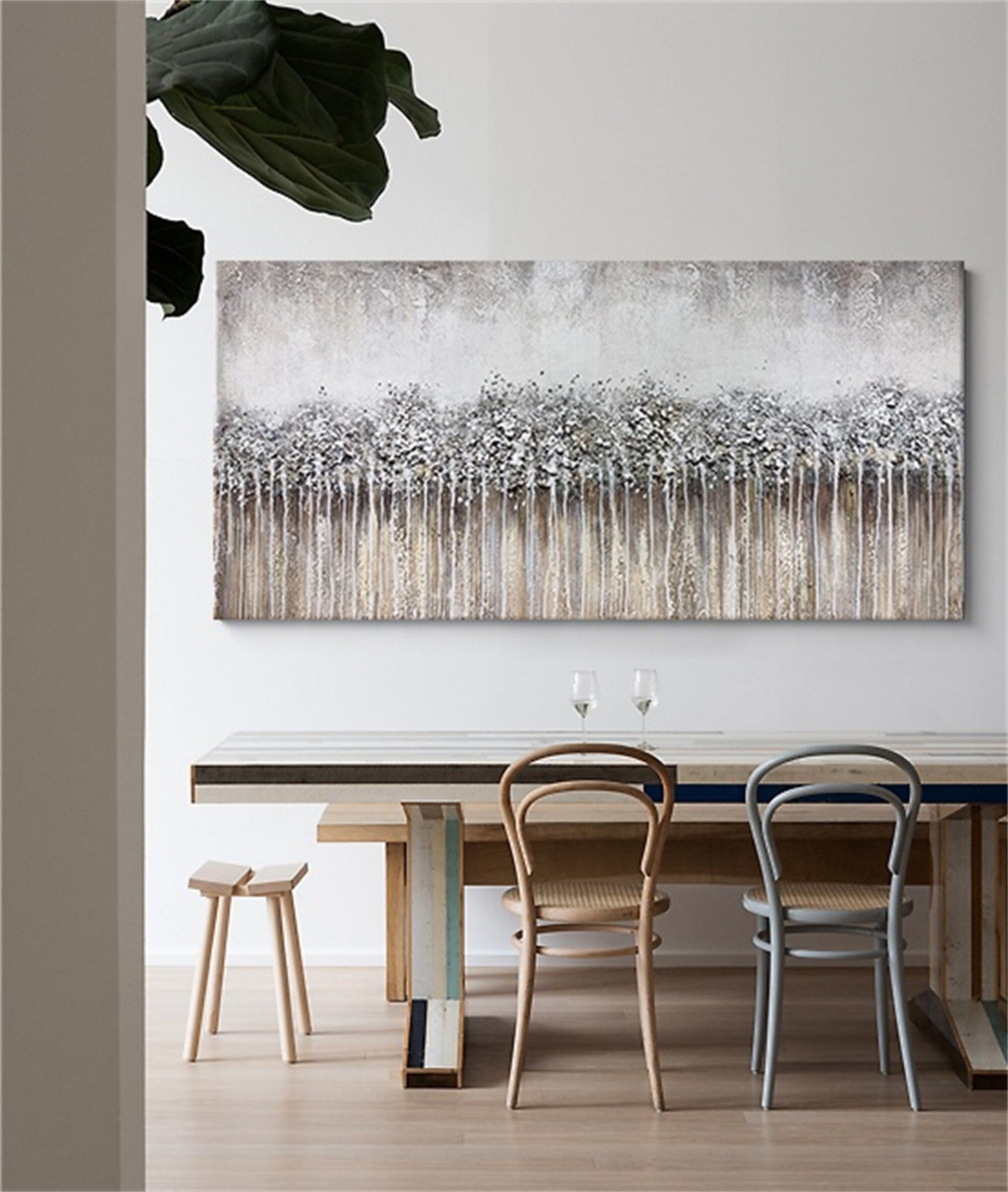 Texture tree, canvas oil painting, abstract tree wall art
