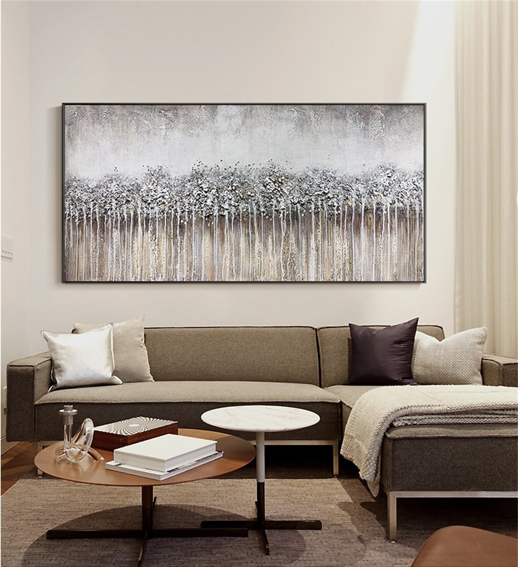 Texture tree, canvas oil painting, abstract tree wall art