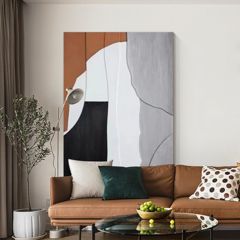 Large Original Abstract Painting, Brown Painting Gray Painting, Minimalist Abstract Painting, Abstract Painting, Large Wall…