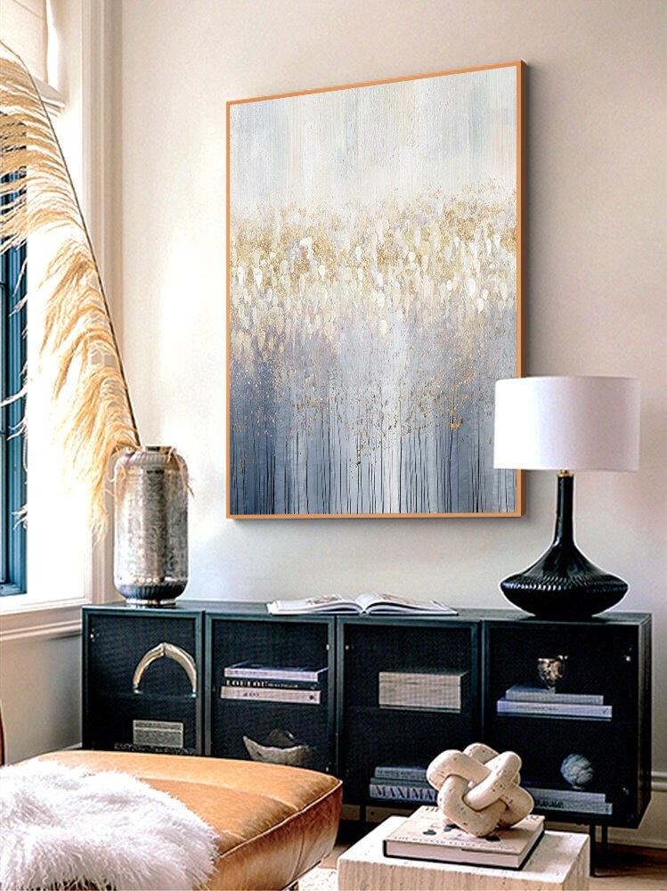 Abstract Canvas Wall Art, Large Abstract Painting on Canvas, Modern Minimalist Artwork for Bedroom