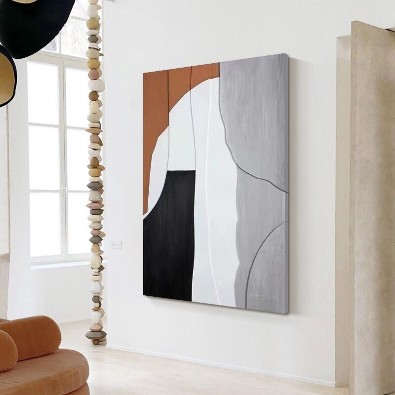 Large Original Abstract Painting, Brown Painting Gray Painting, Minimalist Abstract Painting, Abstract Painting, Large Wall…