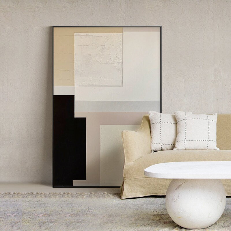 Wabi Sabi Wall Art, Brown Abstract Acrylic Art, Original Abstract Oil Painting on Canvas, Modern Canvas Artwork for Bedroom
