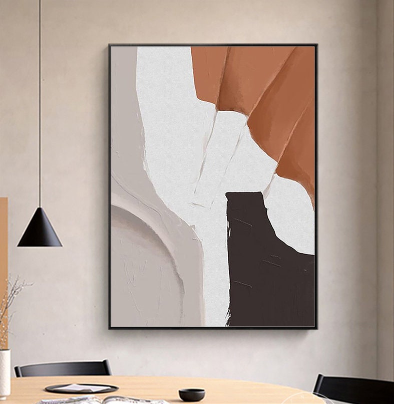Brown and Gray Abstract Wall Art, Large Original Abstract Painting, Minimalist Abstract Painting, Large Wall Canvas Painting
