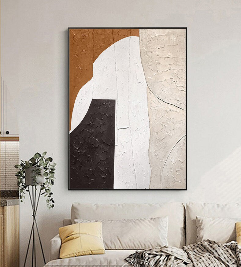 Brown and Gray Abstract Wall Art, Large Original Abstract Painting, Minimalist Abstract Painting, Large Wall Canvas Painting
