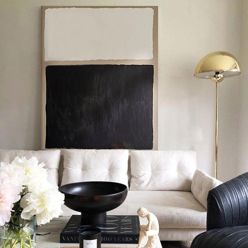 Abstract Canvas Wall Art, Original Grey Beige Navy Painting on Canvas, Large Textured Acrylic Room Decor