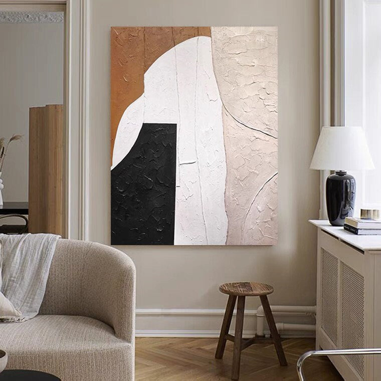 Brown and Gray Abstract Wall Art, Large Original Abstract Painting, Minimalist Abstract Painting, Large Wall Canvas Painting